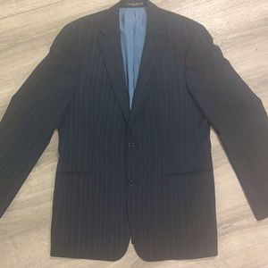 HUGO BOSS Bertolucci/Movie 42L Soft Black with Blue Stripes Brown Stripes